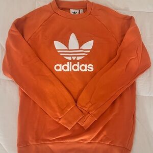 Adidas Men's Orange Crewneck Sweater